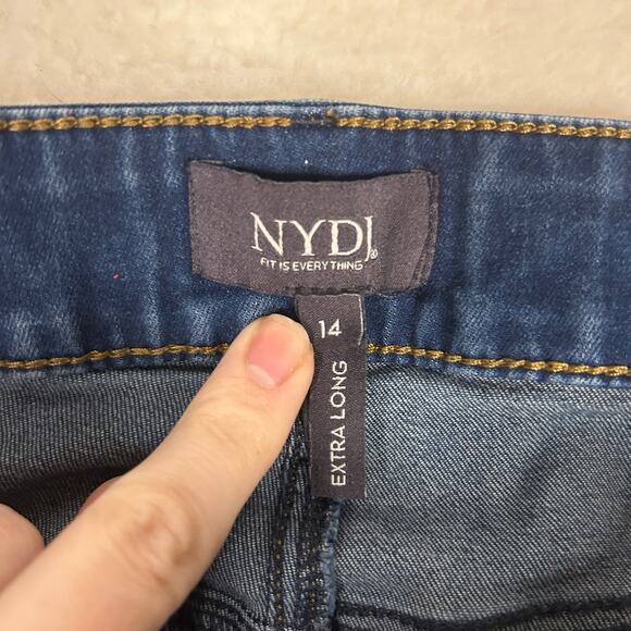 NYDJ Womens Sz 14 Extra Long Marilyn Straight Jean Lift X Tuck Double Shank Blue - Picture 8 of 12